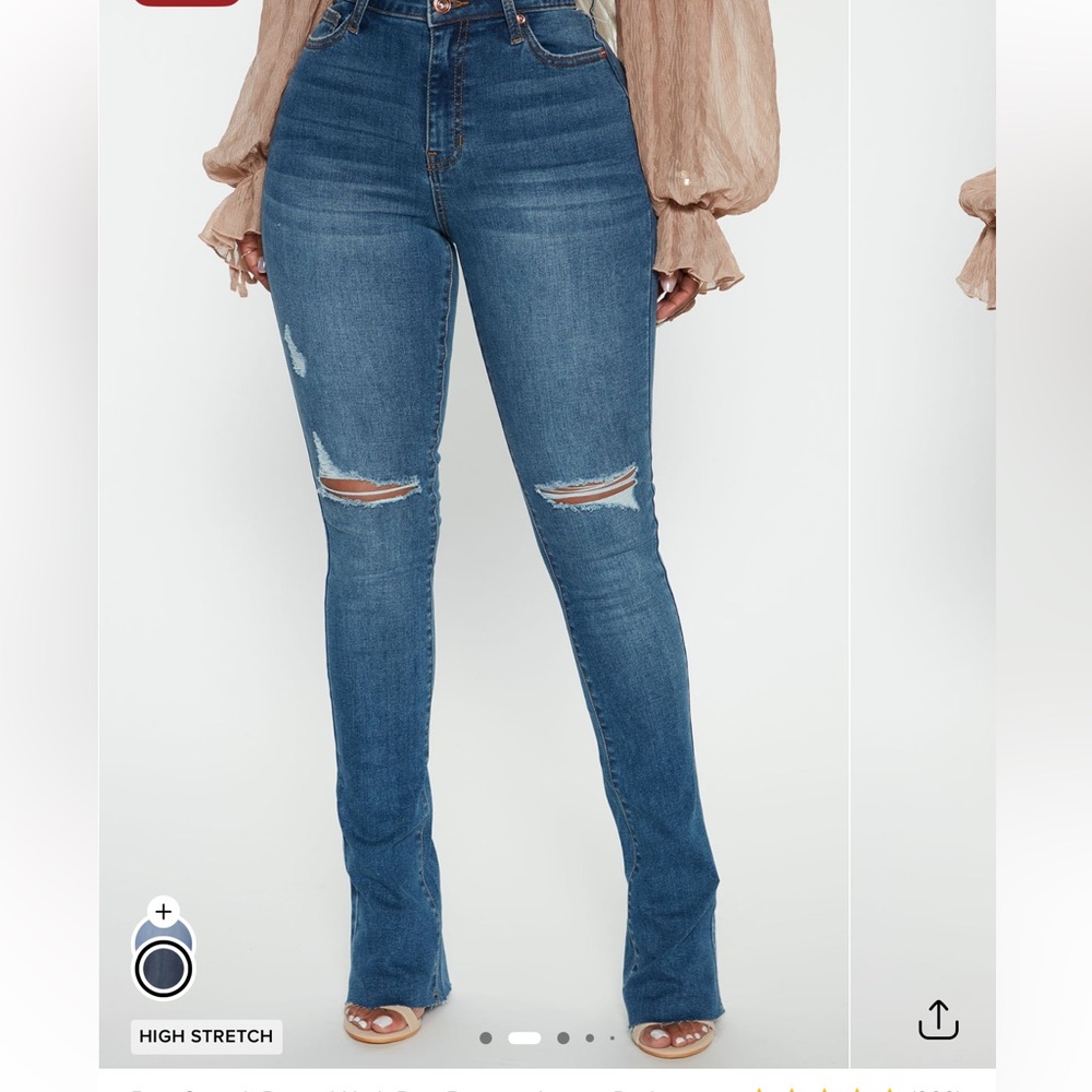 Classic Blue Distressed Women's Jeans
